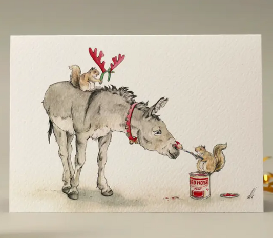 Red Nose Donkey Card