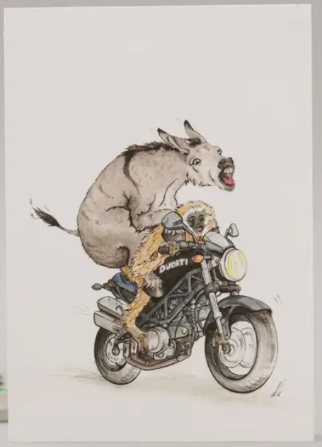Biker Donkey Card