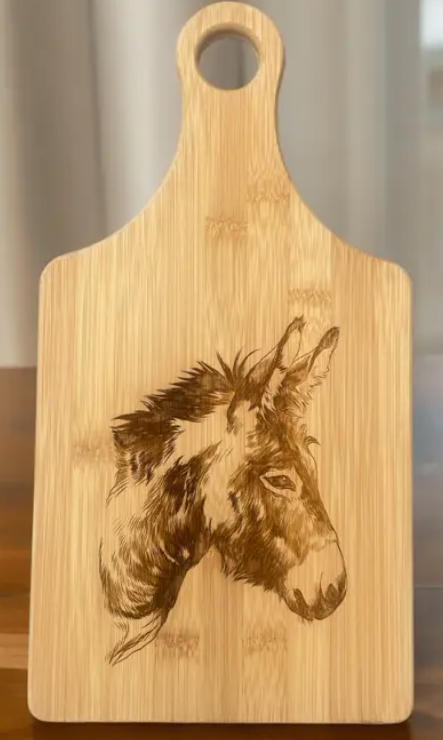 Donkey Profile Bamboo Cutting Board