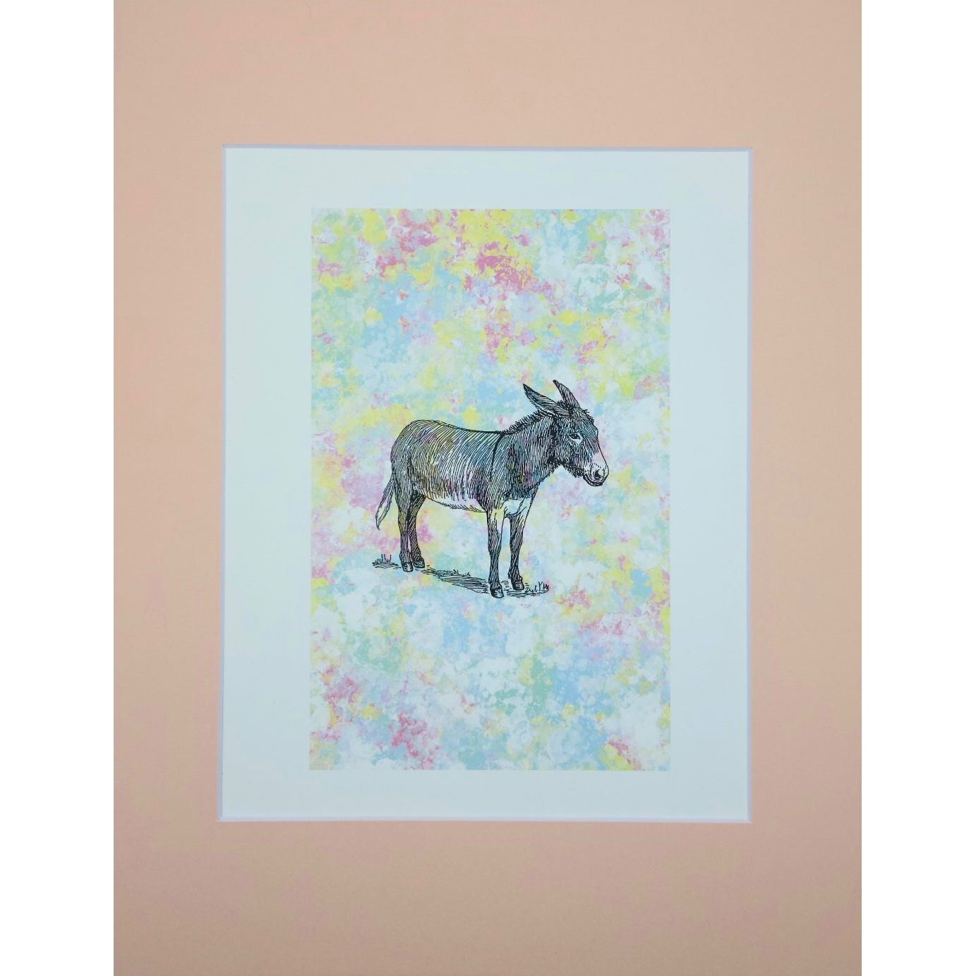 Donkey Art Print- Paint Splotches