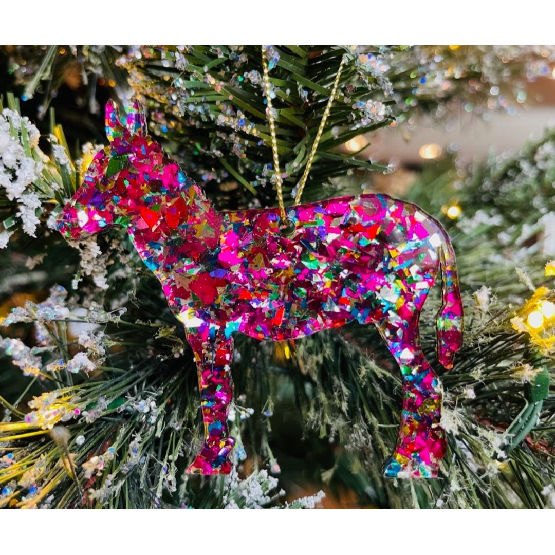 Glitter Donkey Ornament