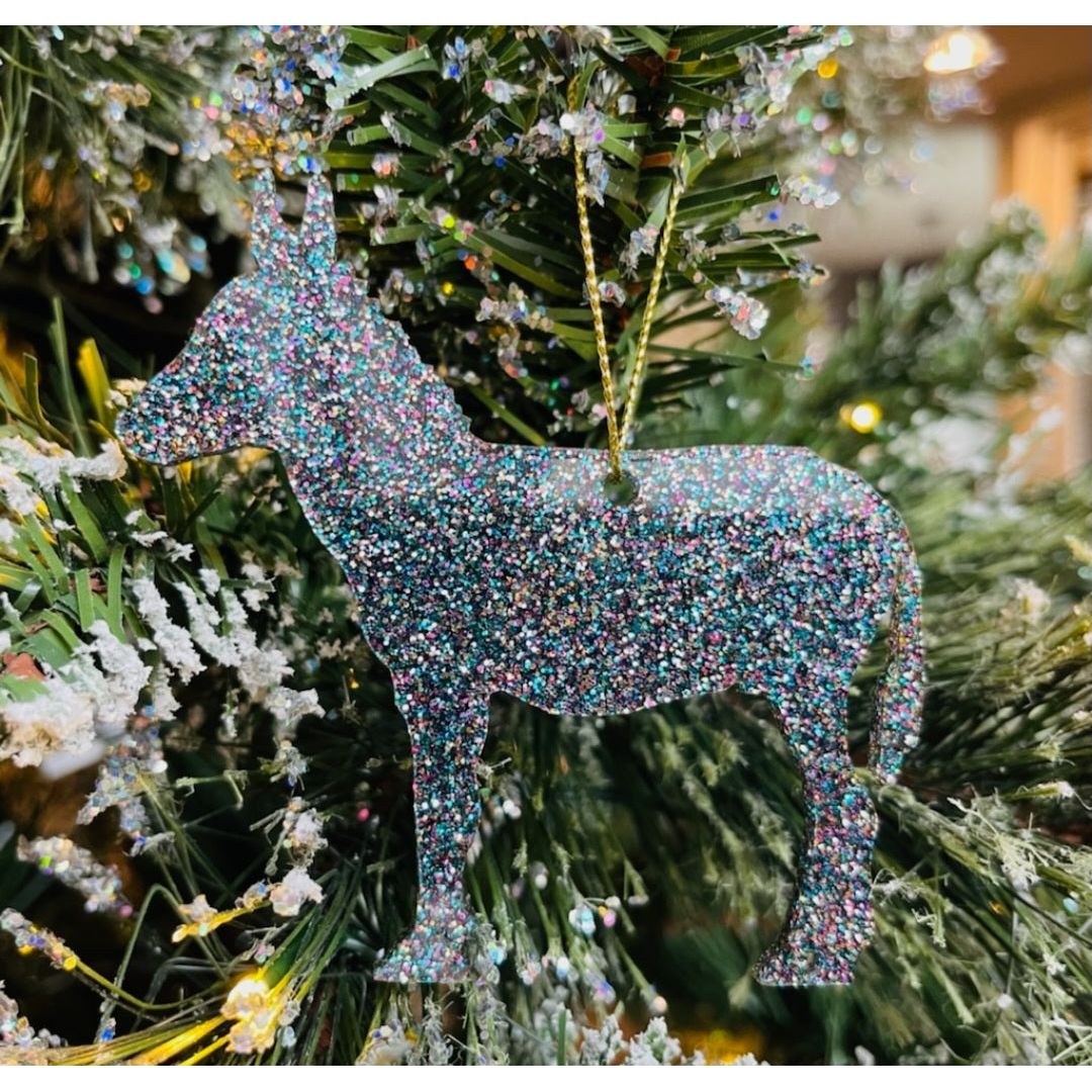 Glitter Donkey Ornament