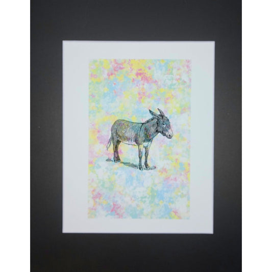Donkey Art Print- Paint Splotches